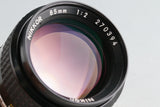 Nikon Nikkor 85mm F/2 Ais Lens #52912A5