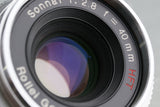 Rollei Sonnar 40mm F/2.8 HFT Lens + M Mount Adapter #56662C2