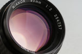 Nikon Nikkor 85mm F/2 Ais Lens #57893A5
