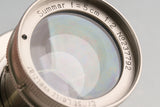 Leica Leitz Summar 50mm F/2 Nickel Lens for Leica L39 #61940T