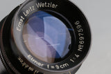 Leica Leitz Elmar 90mm F/4 Lens for Leica L39 + LM Ring #62296T