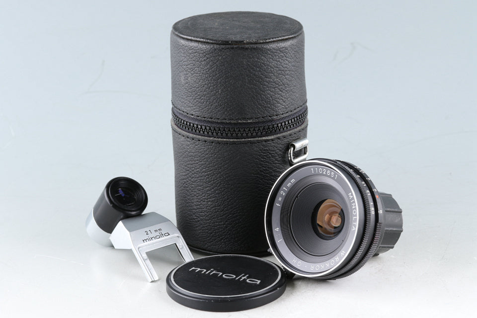 Minolta W.Rokkor-QH 21mm F/4 Lens for Minolta MD + 21mm Finder