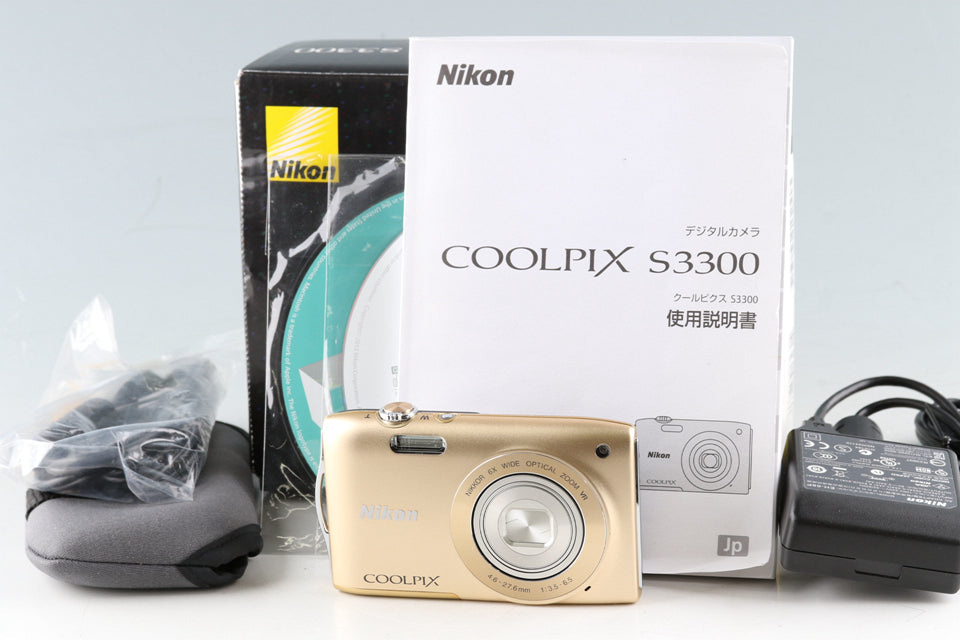 ニコン 【適格請求書発行】良品 Nikon ニコン COOLPIX S3300 コンパクトデジタルカメラ スイートゴールド 元箱付【アルプスカメラ】240122g