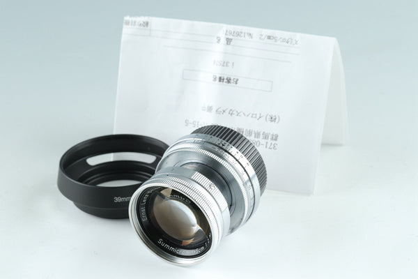 Leica Leitz Summicron 50mm F/2 Lens for Leica L39 #37574T