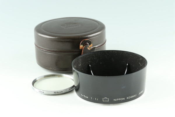 Nippon Kogaku Nikon Hood + L39 62mm Filter for 50mm F/1.1 #38161E6