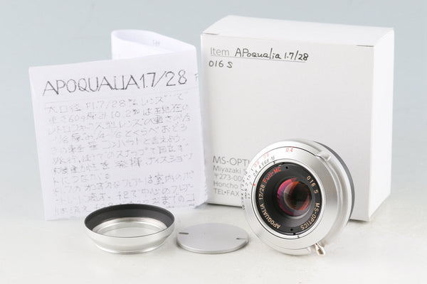 *New* MS-Optical Apoqualia 28mm F/1.7 Full-MC Lens for Leica M With Box #50997L7