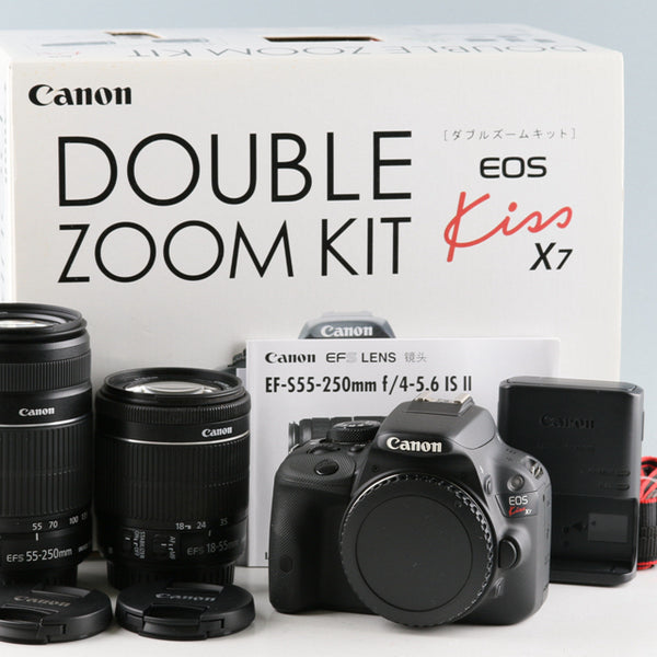 Canon EOS Kiss X7 + EF-S 18-55mm F/3.5-5.6 IS STM + EF-S 55-250mm F/4-5.6  IS II Lens With Box #51952L3