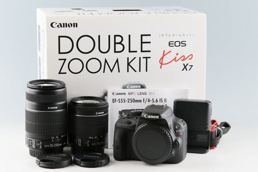 Canon EOS Kiss X7 + EF-S 18-55mm F/3.5-5.6 IS STM + EF-S 55-250mm F/4-5.6  IS II Lens With Box #51952L3