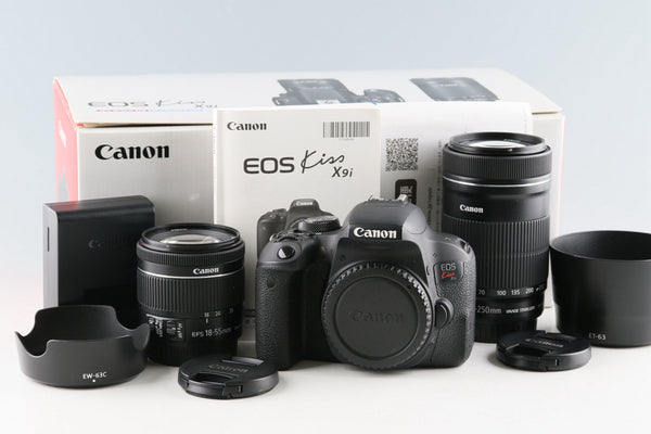 Canon EOS Kiss X9i + EF-S 18-55mm F/4-5.6 IS STM + EF-S 55-250mm F/4-5.6 IS STM Lens With Box #53152L3