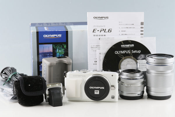 Olympus PEN Lite E-PL6 + M.Zuiko Digital ED 40-150mm F/4-5.6 R + 14-42mm F/3.5-5.6 II R Lens + Flash FL-LM1 With Box #55217L9