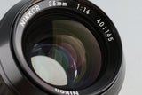 Nikon Nikkor 35mm F/1.4 Ai Lens #55482A5