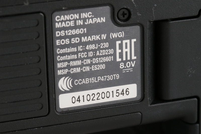 Canon EOS 5D Mark IV Digital SLR Camera #56175E1