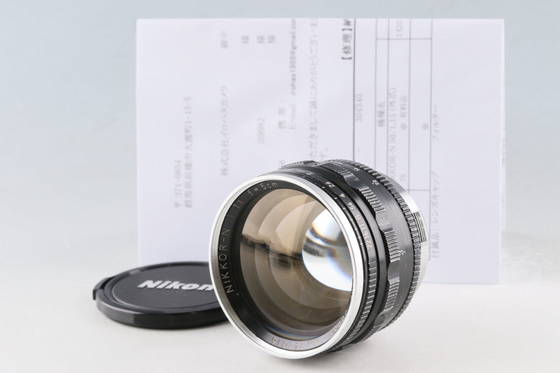 Nikon Nippon Kogaku Nikkor-N 50mm F/1.1 Lens for Nikon S CLA By