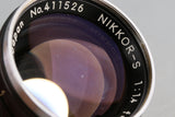 Nikon Nippon Kogaku Nikkor-S 50mm F/1.4 Lens for Nikon S #60104A4