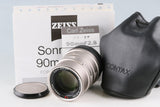 Contax Carl Zeiss Sonnar T* 90mm F/2.8 Lens for G1/G2 #60148E4
