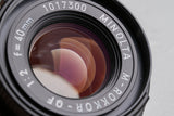 Minolta M-Rokkor-QF 40mm F/2 Lens for Leica M #63617C1