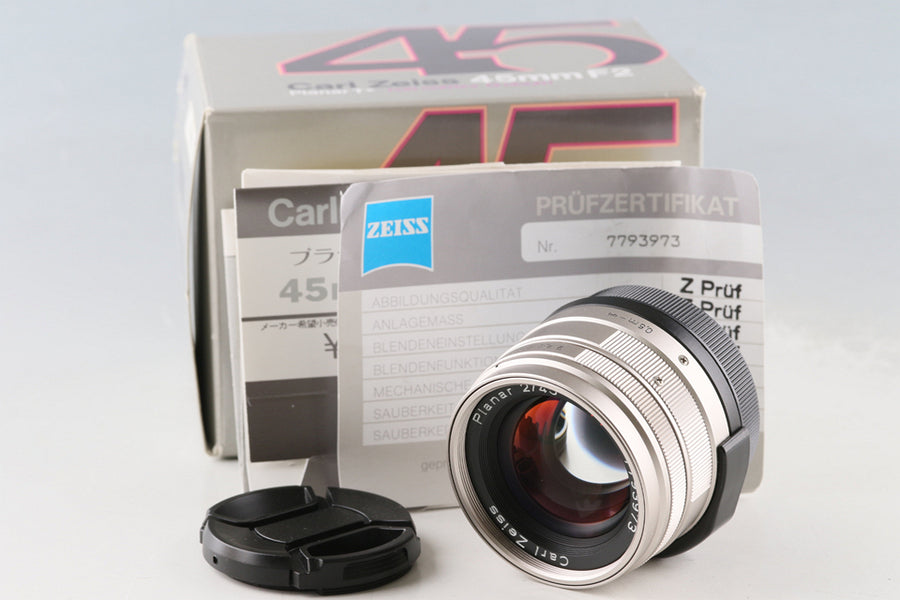 CONTAX Carl Zeiss Planar 2/45 T* レンズ 本体 Contax Carl Zeiss Planar T* 45mm F/2 Lens for G1/G2 With Box