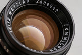 Leica Leitz Summicron 50mm F/2 Lens for Leica M #65800T