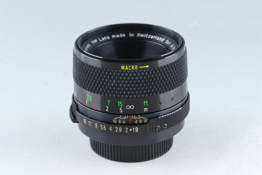 Alpa Kern Macro-Switar 50mm F/1.9 Lens for M42 Mount #21446K