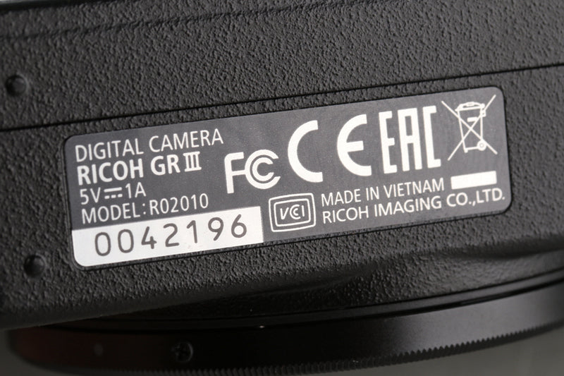 Ricoh GR III Digital Camera #27739E3