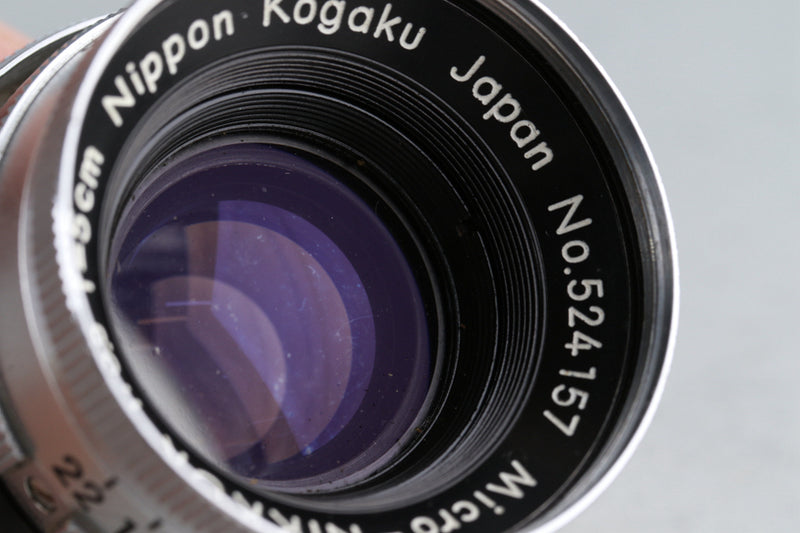Nikon Nipon kogaku Micro-Nikkor 50mm F/3.5 Lens for Nikon S + Leica L Adapter #45328C1