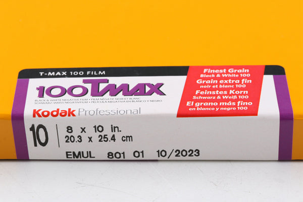 Kodak T-MAX 100 8×10 Black & White Film #46469H