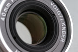 Voigtlander Heliar 40mm F/2.8 Lens for Leica L39 #46961C1