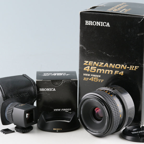 Zenza Bronica Zenzanon-RF 45mm F/4 Lens + View Finder RF45VF With Box  #48242L7