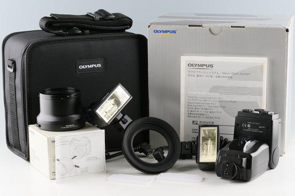 Olympus STF-22 Twin Flash Set + FR-1 Flash Adapter Ring With Box #48646L6