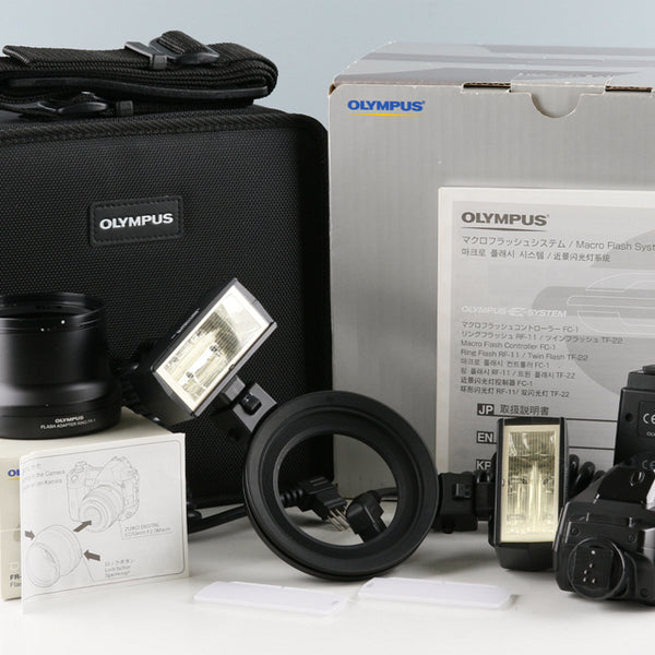 Olympus STF-22 Twin Flash Set + FR-1 Flash Adapter Ring With 