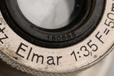 Leica Leitz Elmar 50mm F/3.5 Lens for Leica L39 #48865T