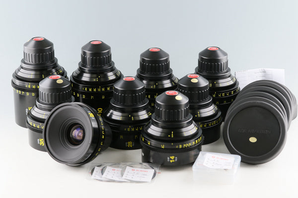 GL Optics rehoused 14mm T/2.9 + 20mm T/2.9 + 24mm T/1.5 + 28mm T/2.1 + 35mm T/2.1 + 55mm T/1.3 + 85mm T/1.3 + 100mm T/2.1 + 135mm T/2.1 Lens With Case #49145U