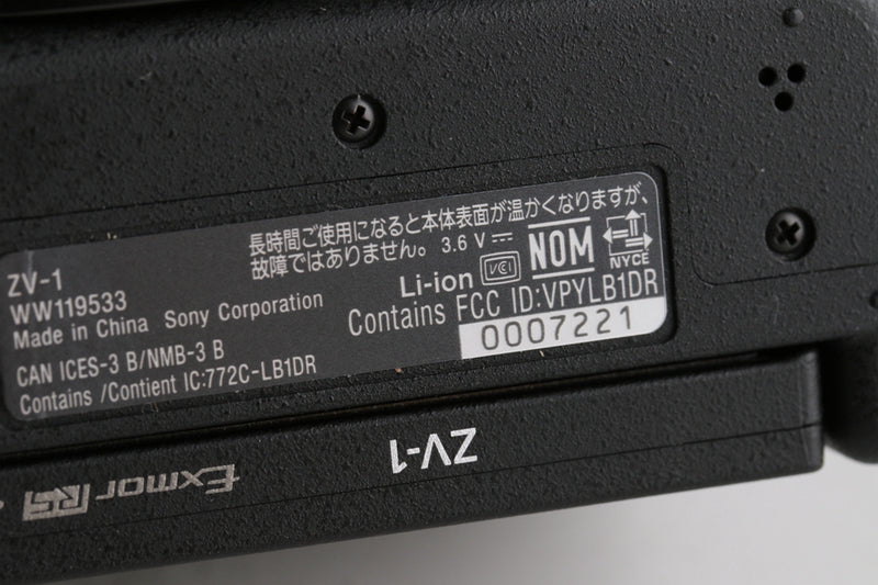 Sony ZV-1 Digital Camera With Box *Japanese Version Only* #50285L2