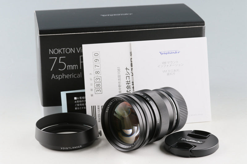 *New* Voigtlander Nokton 75mm F/1.5 Aspherical Lens Black for Leica M With Box #50508L7