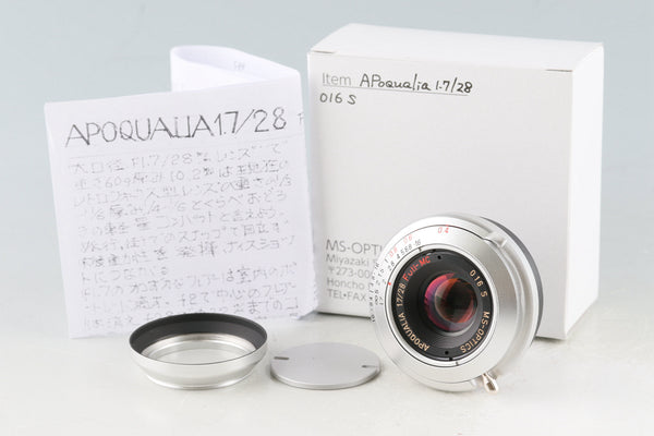 *New* MS-Optical Apoqualia 28mm F/1.7 Full-MC Lens With Box #50997L7
